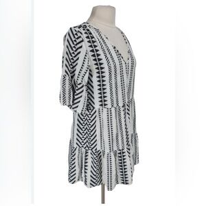 Velvet by Graham & Spencer Dress – M, Black/White, Bell Sleeves, V-Neck